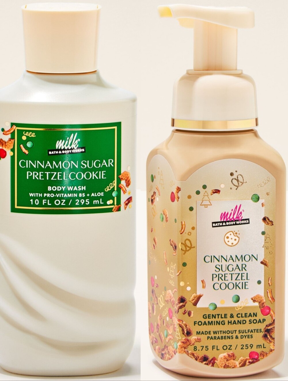 Bath Body Works Cinnamon Sugar Pretzel Cookie Body Wash & Foaming Hand Soap Set